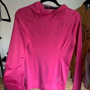 Hot pink Reebok workout hoodie